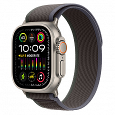 Часы Apple Watch Ultra 2 GPS + Cellular 49 мм, титановый корпус, ремешок Trail цвета Синий/Черный,размер S/M