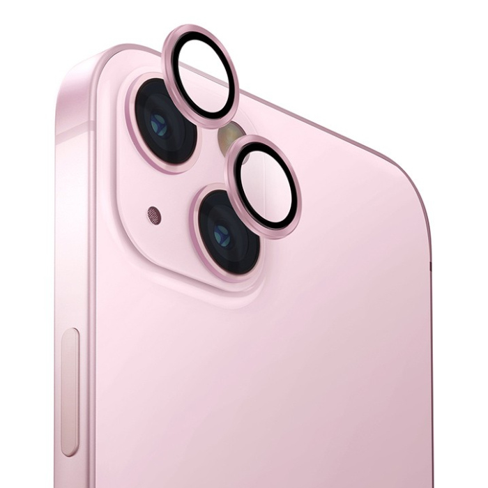 Защитное стекло для камеры Uniq для iPhone 15/15 Plus OPTIX Aluminium (Pink)