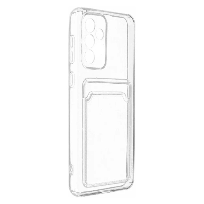 Чехол силиконовый для Samsung Galaxy A14 с отделением для карт (Прозрачный)