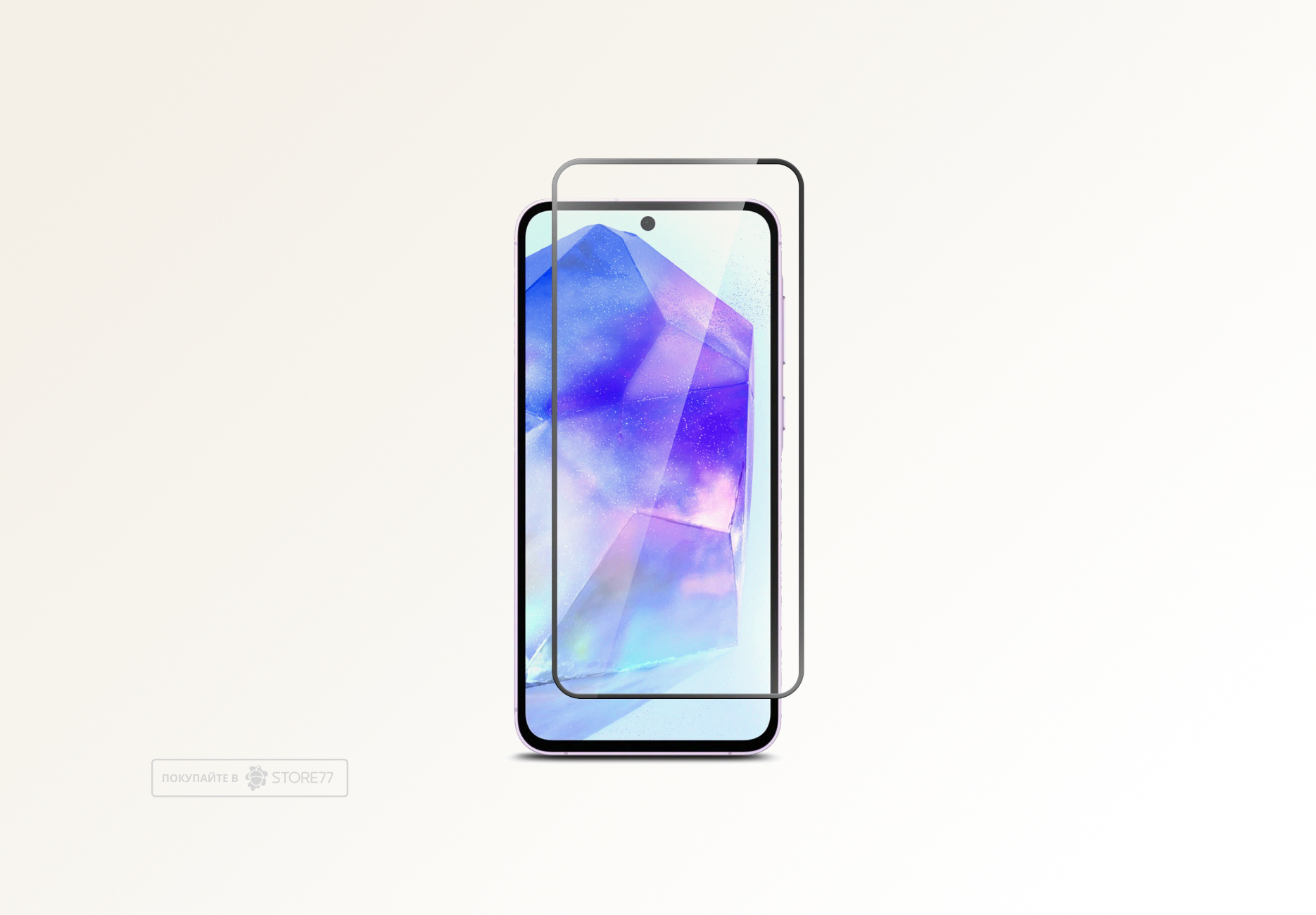 Защитное стекло для Samsung Galaxy A55 (Черная рамка)