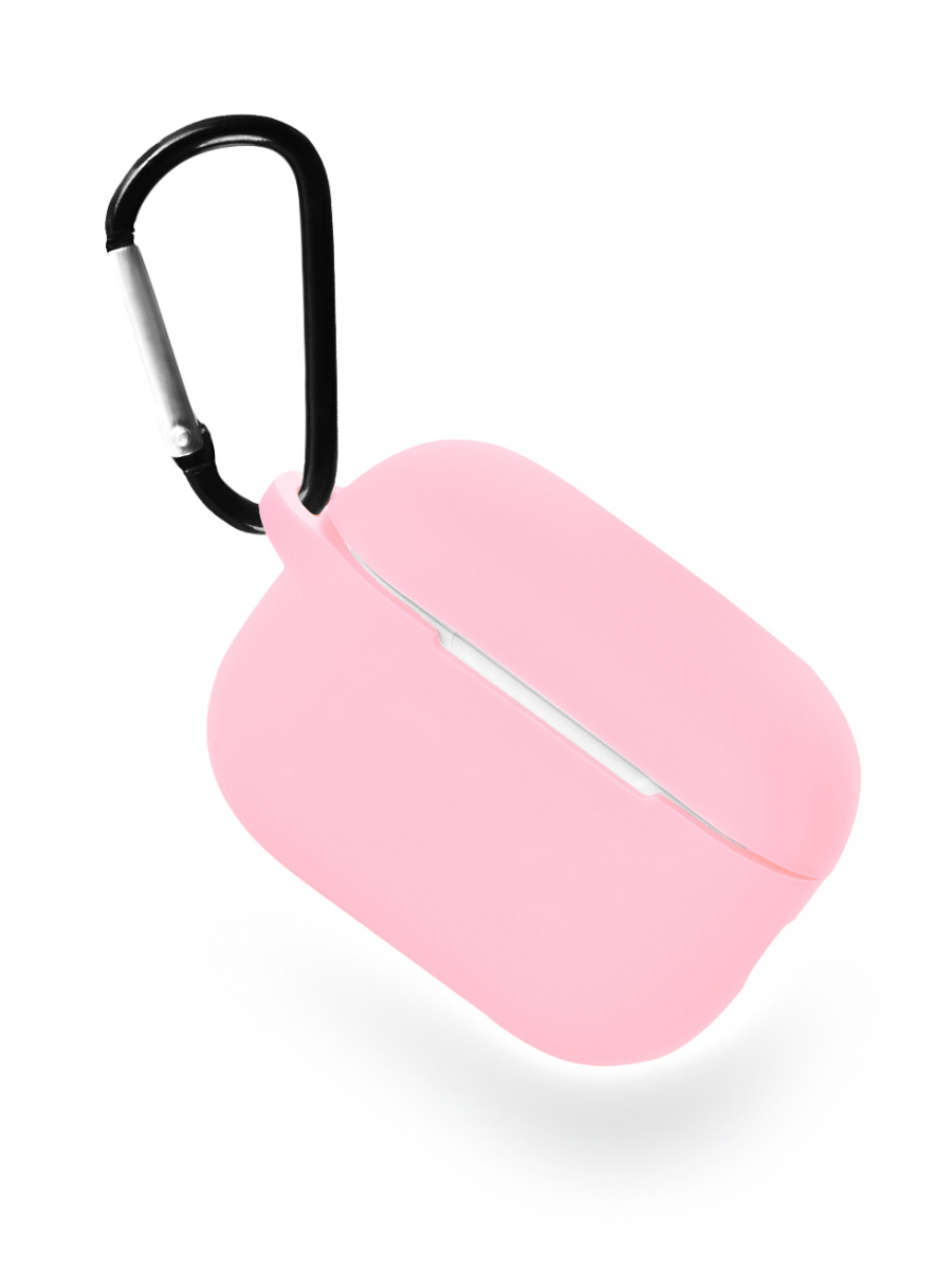 Чехол силиконовый для наушников Apple AirPods Pro 2 с карабином (Розовый)
