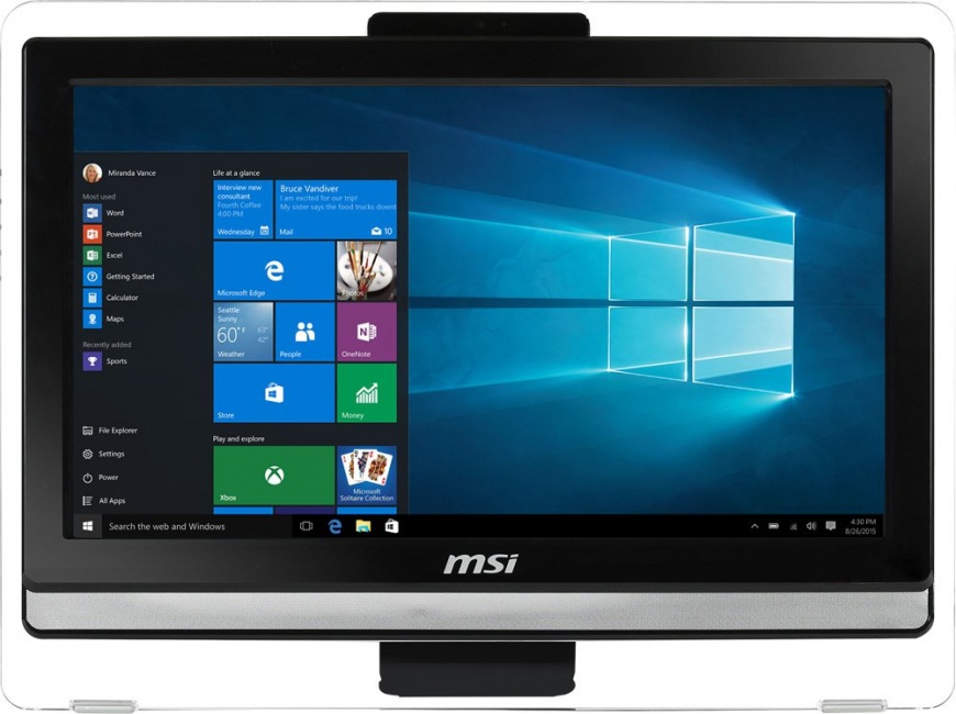 

Моноблок MSI Pro 20E 4BW-064RU 19.5" HD+ Cel N3160 (1.6)/4Gb/1Tb 7.2k/HDG400/DVDRW/Free DOS/GbitEth/WiFi/BT/65W/клавиатура/мышь/Cam/(Черный) 1600x900