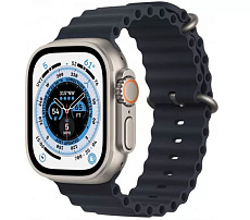 Часы Apple Watch Ultra GPS + Cellular 49 мм, титановый корпус, ремешок Ocean Темно-синего цвета MQET3 (Уценка)