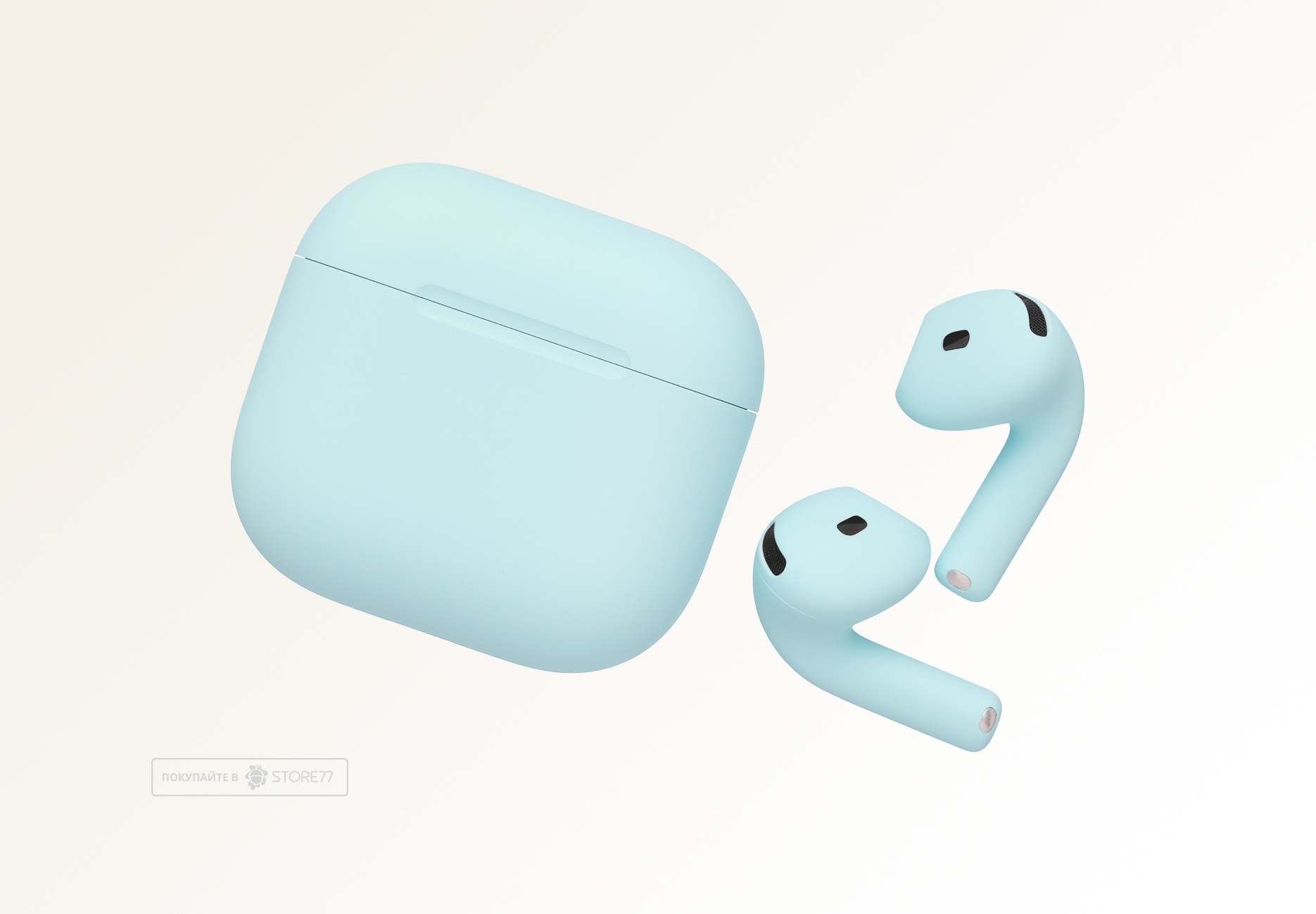 Беспроводные наушники Apple AirPods 5 беспроводная зарядка чехла (Небесно-голубой)