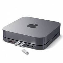 Док станция с подставкой Satechi Mac Mini Stand + Hub для Mac Mini (Серый космос)