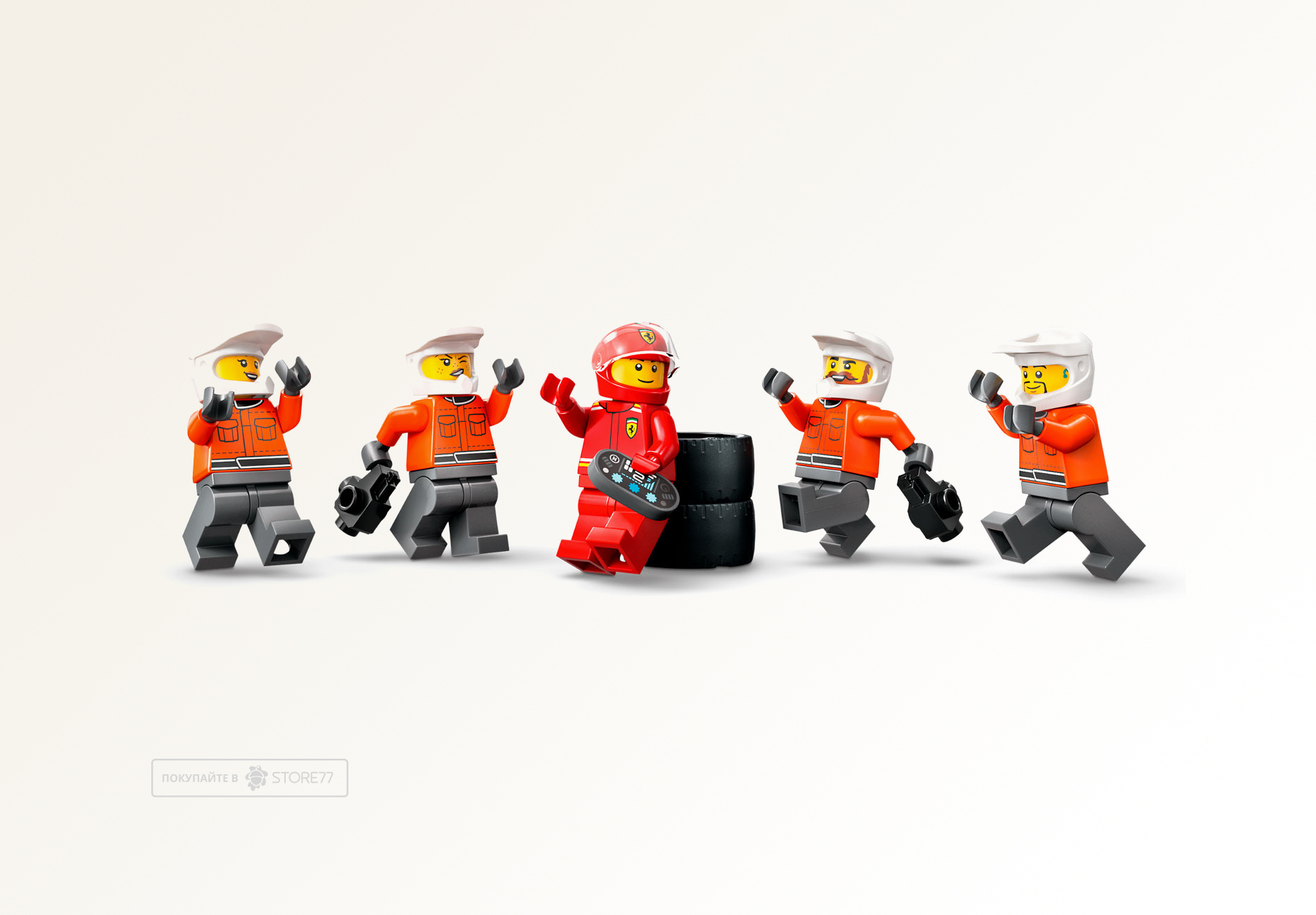 Конструктор LEGO City 60443 Пит-стоп F1 и команда болида Ferrari