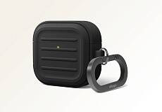 Чехол Elago для AirPods 4 Armor Silicone с карабином (Черный)