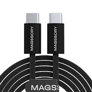 Кабель Magssory Line USB-C - USB-C, 60 Вт, 2.4м (Черный)