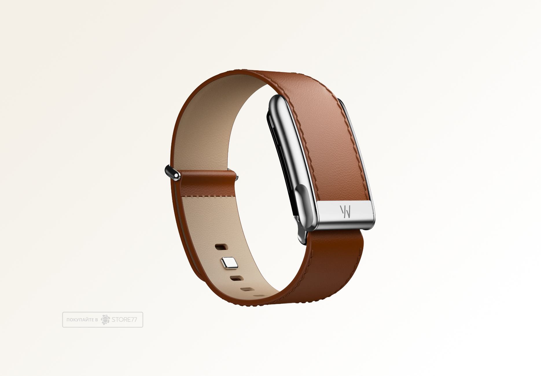 Кожаный ремешок для браслета Whoop MG LeatherLuxe Band (Chestnut/Cream/Titanium) S