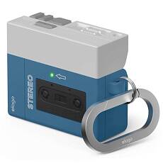 Чехол Elago для AirPods 4 Unique Cassette Player с карабином (Голубой)