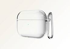 Чехол силиконовый для наушников Apple AirPods 4 с карабином (Прозрачный)
