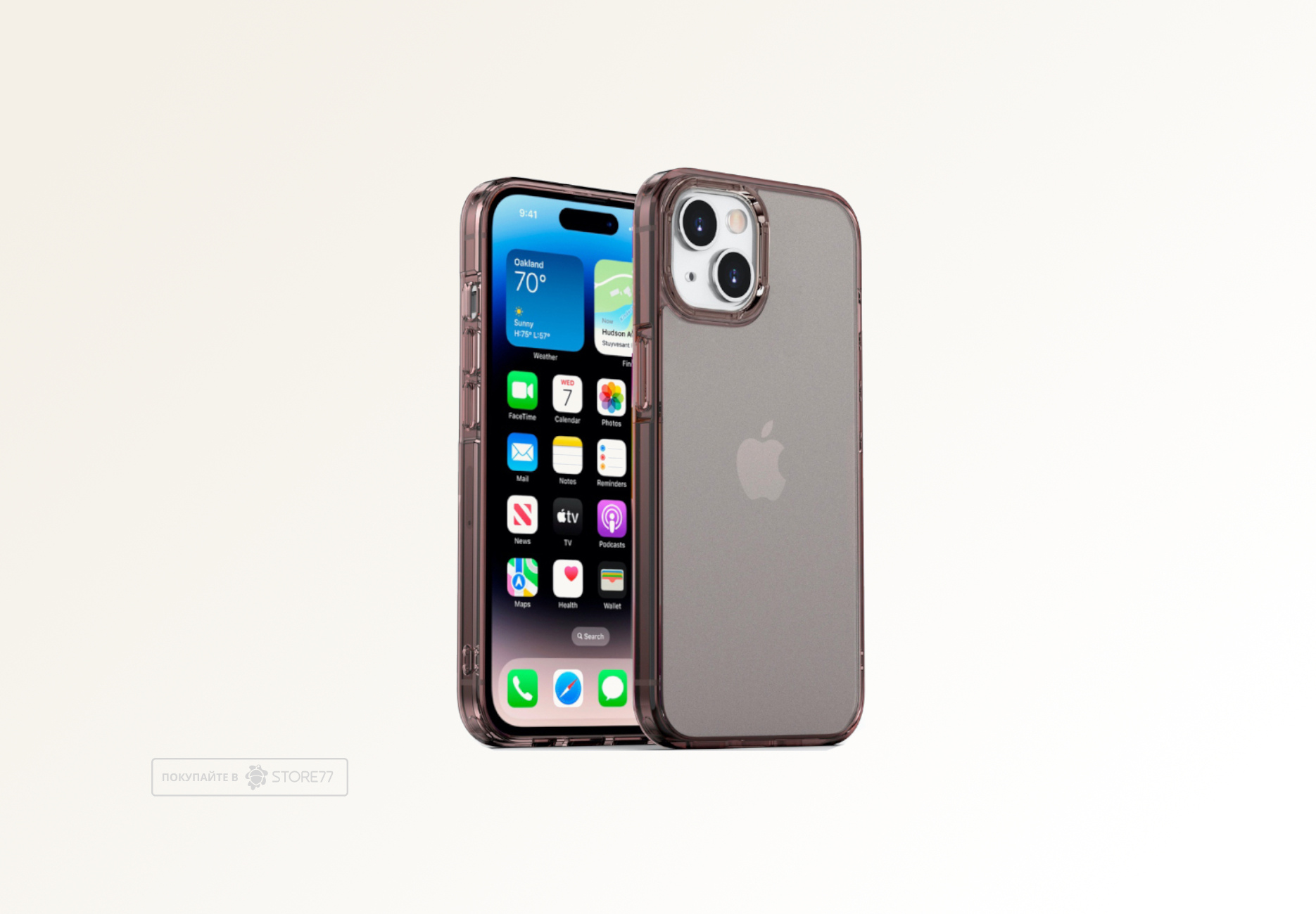 Чехол Gurdini Alba Series iPhone для 15 Plus (Черный матовый)