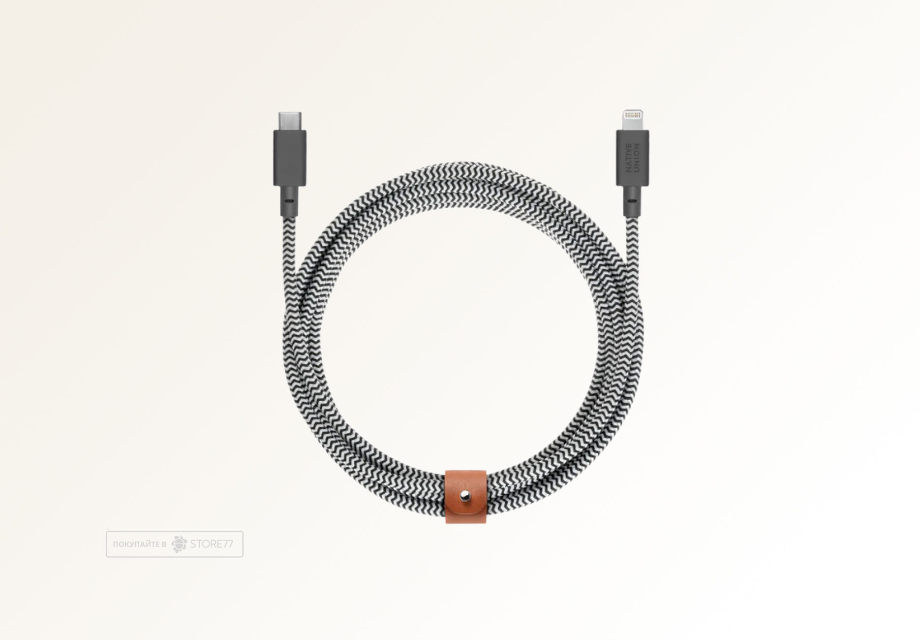 Кабель Native Union Utra Strength USB-C - Lightning, 3 м (Черный/белый)