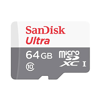 Карта памяти Sandisk Ultra microSDXC 64Gb, Class 10/UHS-1 (Class 10)