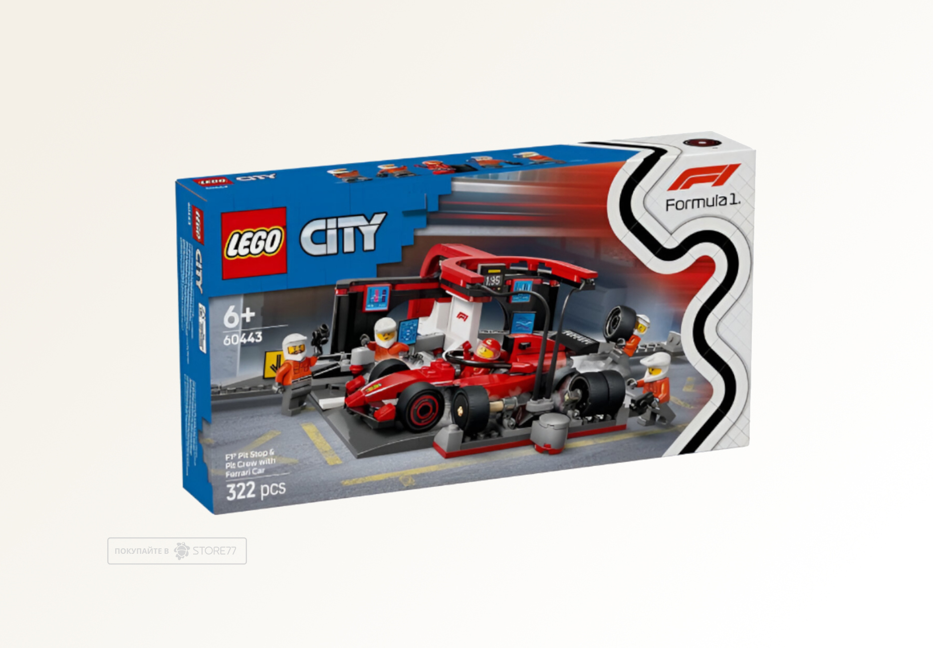 Конструктор LEGO City 60443 Пит-стоп F1 и команда болида Ferrari