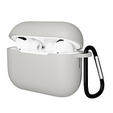 Чехол Gurdini Soft Touch для Airpods Pro 3 с карабином (Серый)