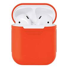 Чехол для Apple AirPods 2 силиконовый (Оранжевый) Чехол для Apple AirPods 2 силиконовый (Оранжевый)