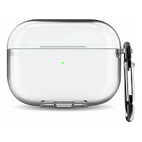 Чехол Gurdini для Airpods Pro 3 с карабином (Прозрачный)
