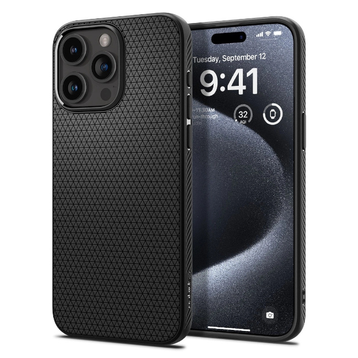 Чехол защитный Spigen для iPhone 15 Pro Liquid Air (Черный)