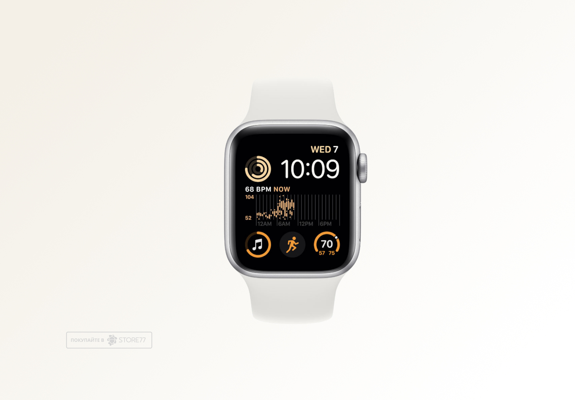 Часы Apple Watch SE (2022) GPS 44mm Aluminum Case with Sport Band Серебристого цвета