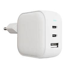 Сетевое зарядное устройство VLP G-Charge, 2xUSB-С+USB-A, PD, QC, 65 Вт (Белое)