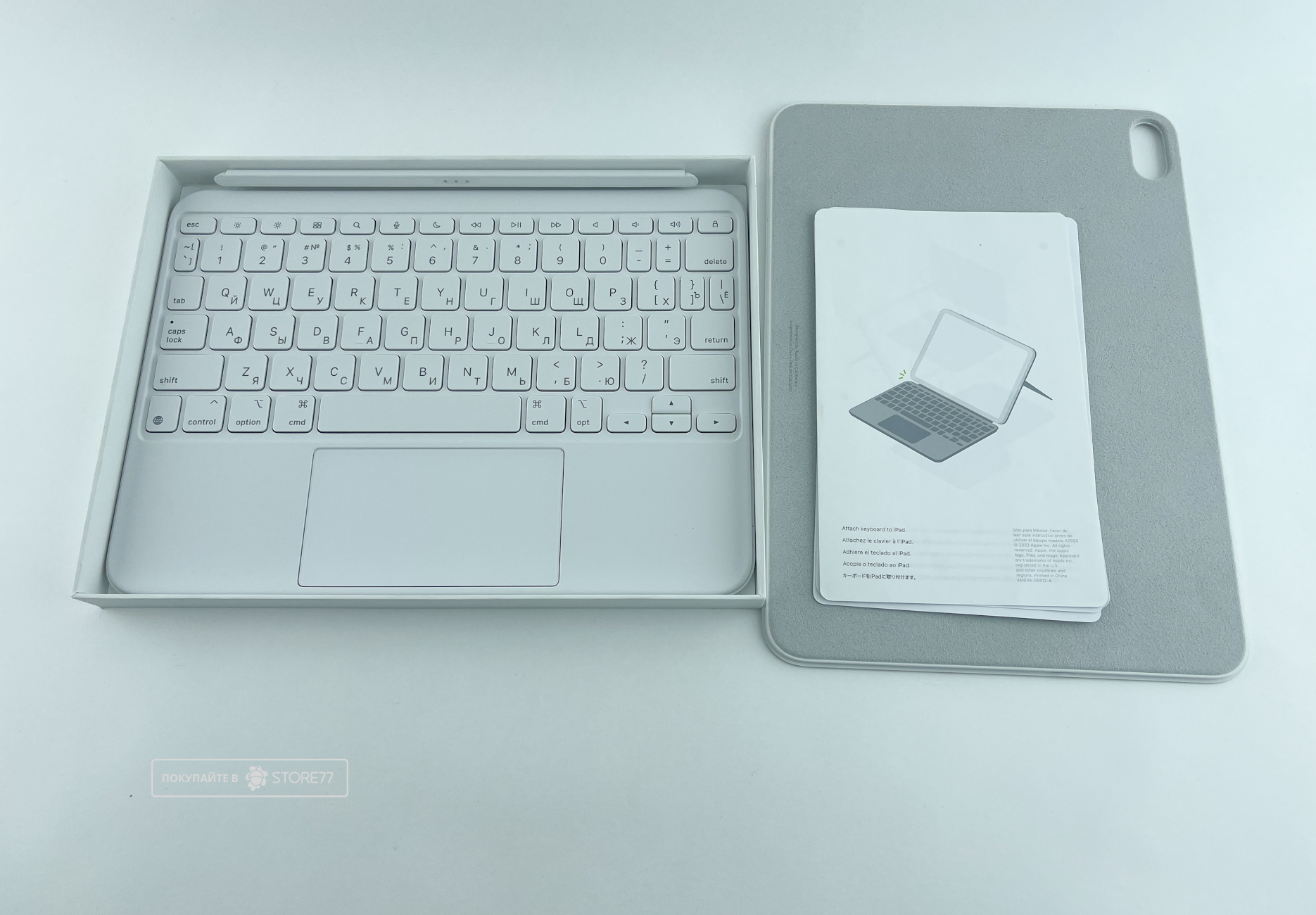 Клавиатура Apple Magic Keyboard Folio для iPad 10 10.9" (Белая) (Уценка)