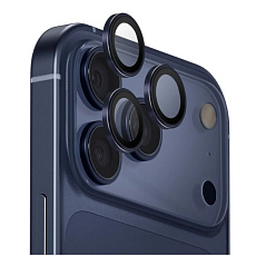 Защитное стекло Uniq Optix AluGuard на линзы камер для iPhone 17 Pro/Pro Max (С синей рамкой)