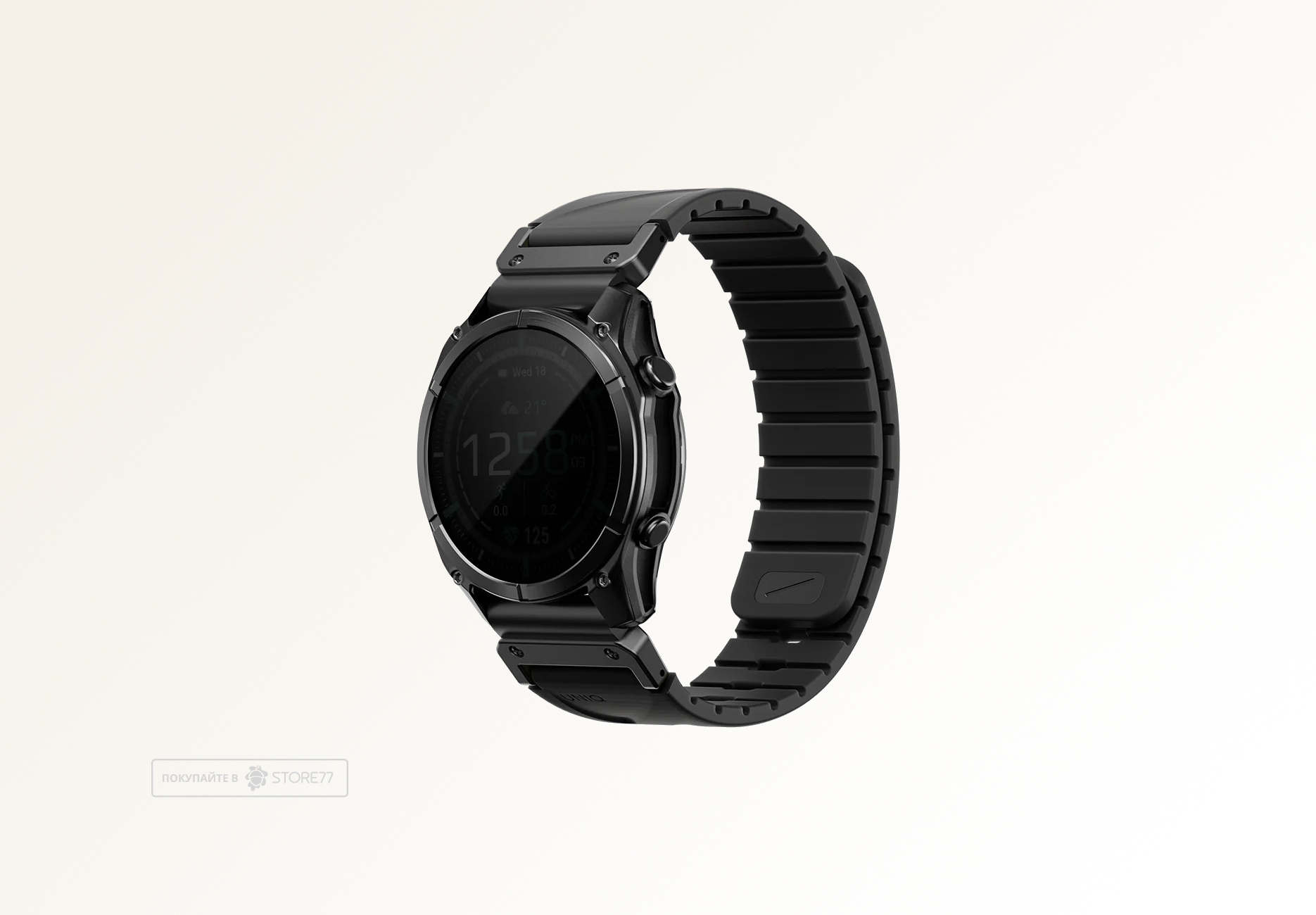 Ремешок Uniq FLUO для часов Garmin 22мм каучуковый (Черный)