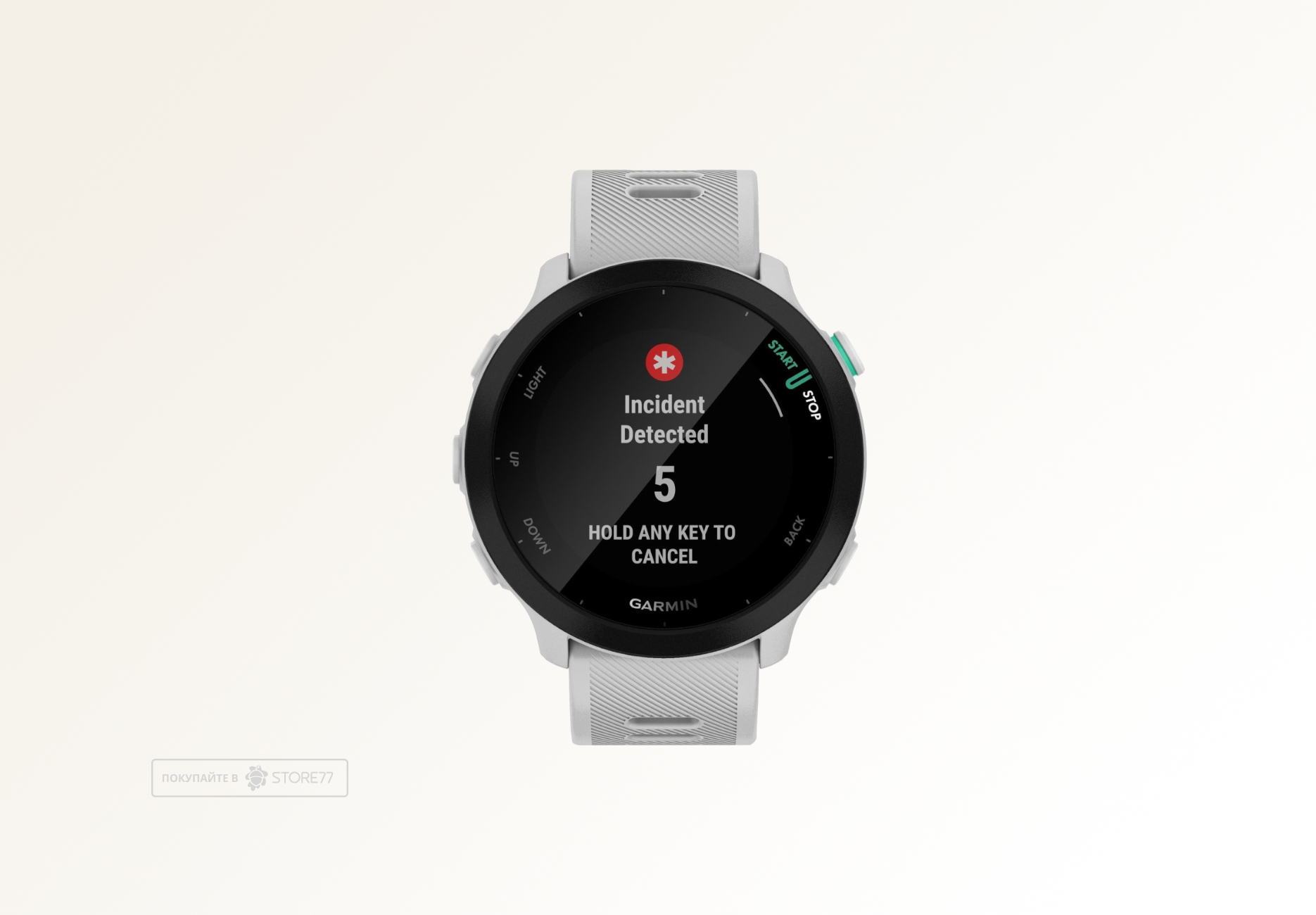 Умные часы Garmin FORERUNNER 55 42 мм, корпус: белый, с белым силиконовым ремешком (White)
