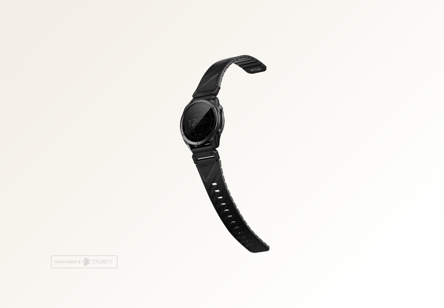 Ремешок Uniq FLUO для часов Garmin 26мм каучуковый (Черный)