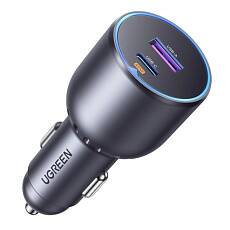 Автомобильное зарядное устройство UGREEN EC701 Fast charge USB-C PD + USB-A 63W (Серое)