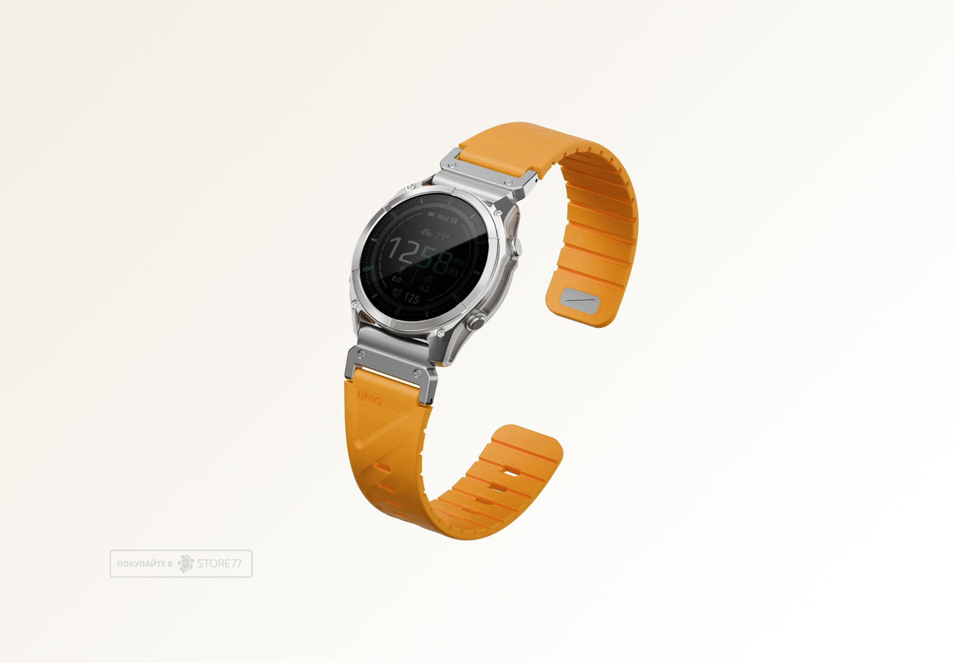Ремешок Uniq FLUO для часов Garmin 26мм каучуковый (Оранжевый)