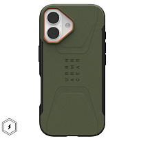 Чехол Uag Civilian MagSafe для iPhone 17 (Olive/Orange) Чехол Uag Civilian MagSafe для iPhone 17 (Olive/Orange)