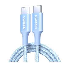 Кабель UGREEN L502 USB-C - USB-C, 100 Вт PD, 2 м плетеный (Голубой)