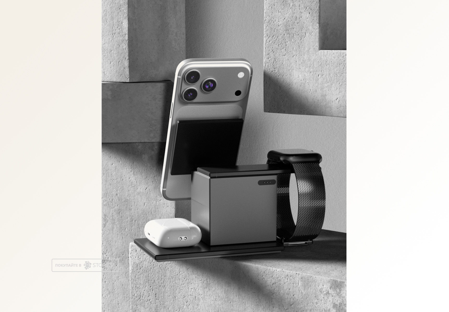 Беспроводное зарядное устройство VLP Neo Phantom для Apple Qi2.2 (Серое)