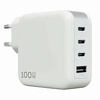 Сетевое зарядное устройство Magssory Pulse 100 Вт Gan 3xUSB-C + USB-A (Белое)