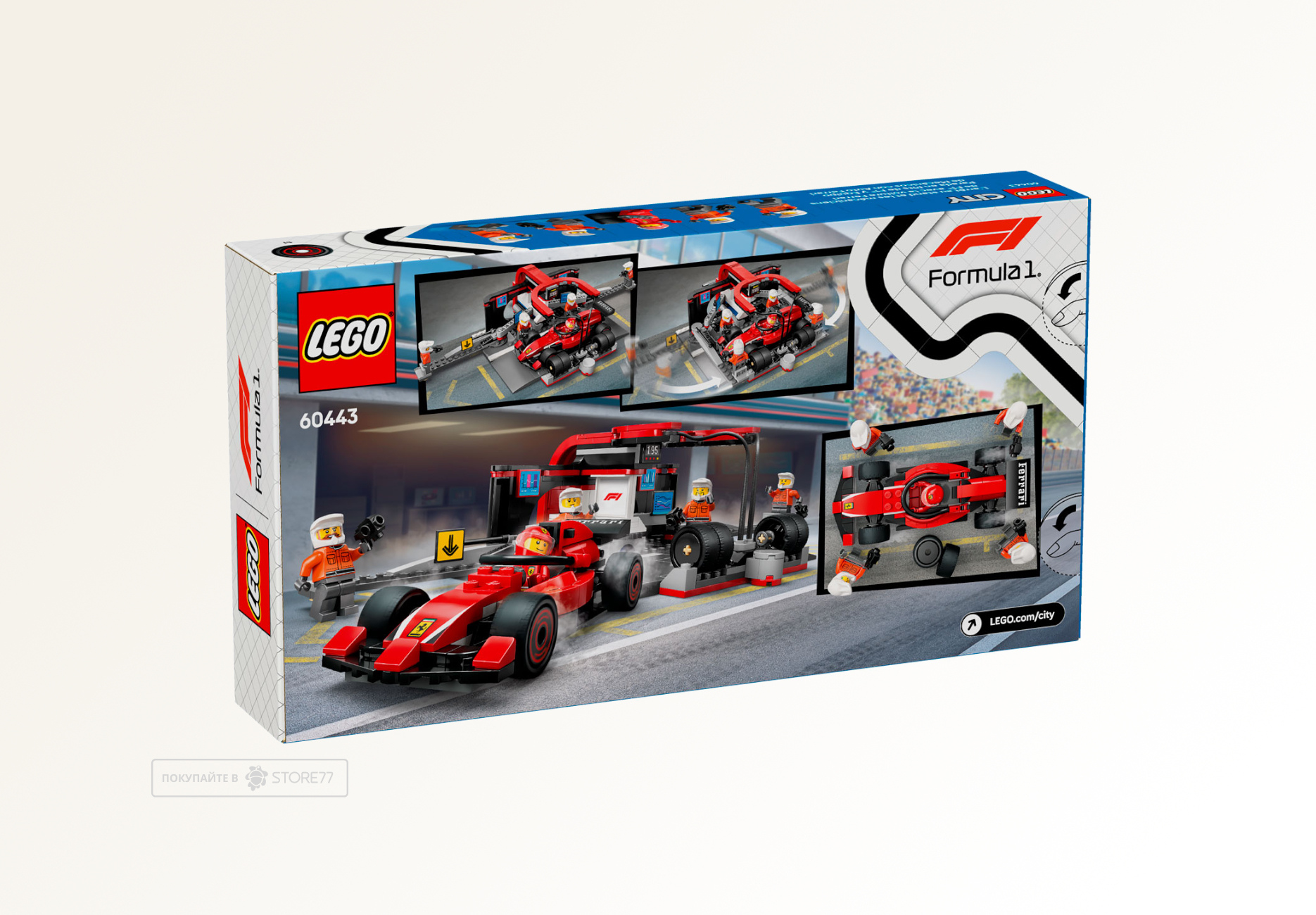 Конструктор LEGO City 60443 Пит-стоп F1 и команда болида Ferrari