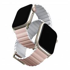 Ремешок Uniq для Apple Watch 38/40/41mm Revix reversible Magnetic (Розовый/Белый)