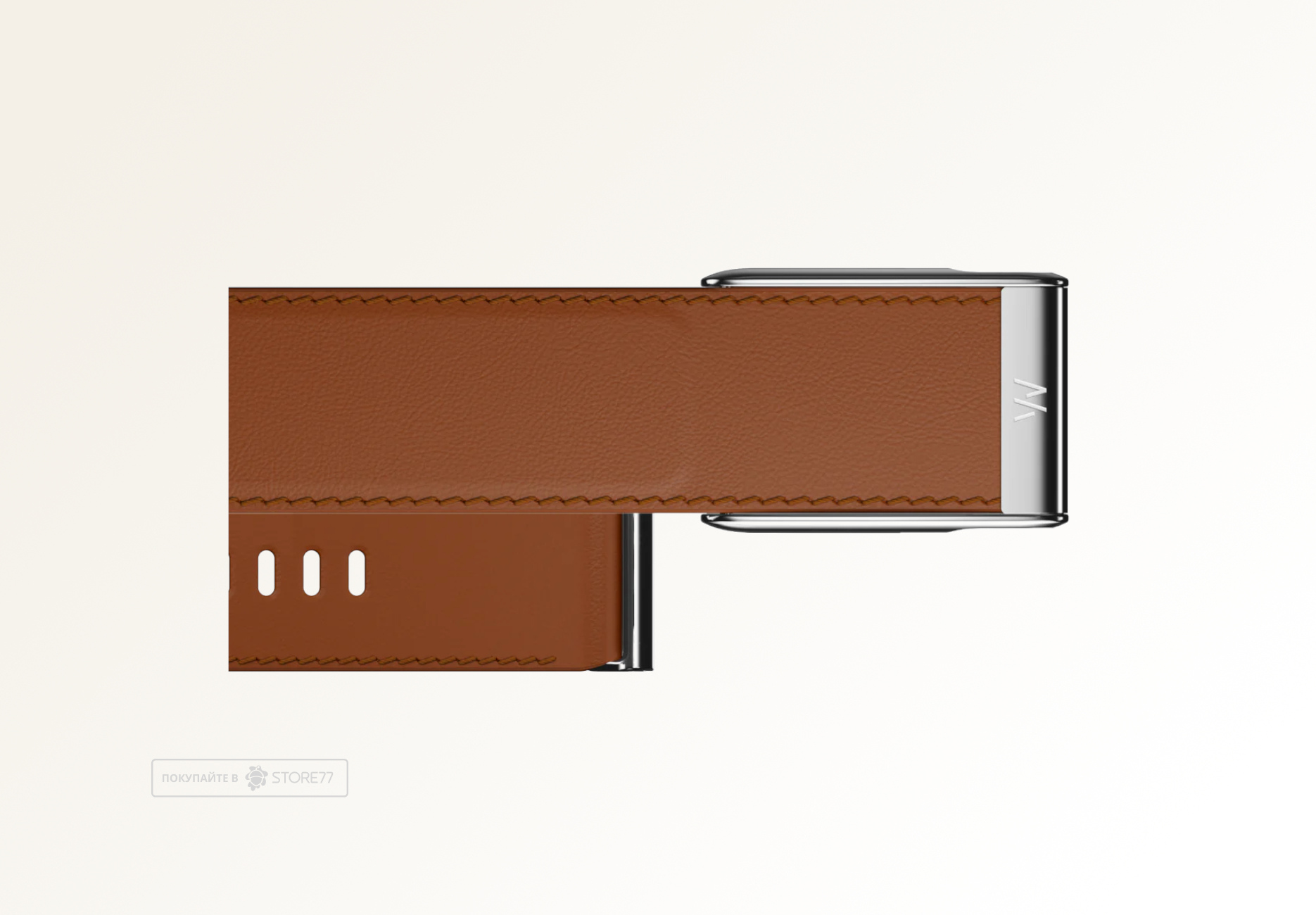 Кожаный ремешок для браслета Whoop MG LeatherLuxe Band (Chestnut/Cream/Titanium) S
