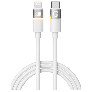 Кабель Gurdini Silicone USB-C - Lightning 3.25A, 30 Вт 1м с подсветкой (Белый)