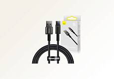 Кабель Baseus Tungsten Gold USB-A - USB-C, 100W, 1m (Черный)