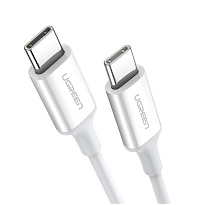 Кабель UGREEN US264 USB-C - USB-C 60W PD 1м (Белый)