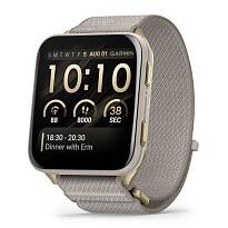 Умные часы Garmin VENU X1 46 мм, корпус: золотистый (Gold), с серым нейлоновым ремешком (French Gray)