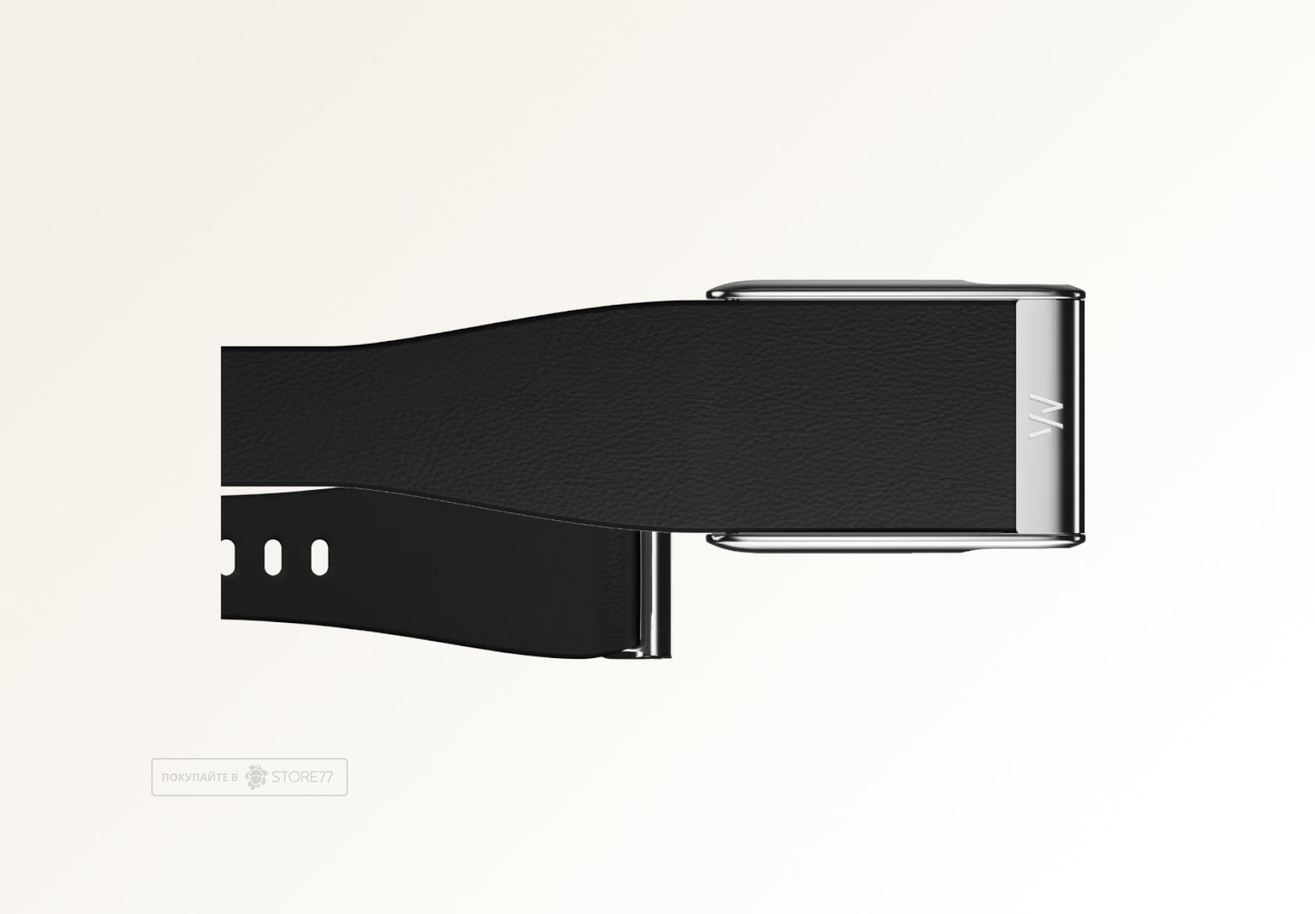 Ремешок кожаный для браслета Whoop MG LeatherLuxe, цвет: Черный/Титан (Black/Titanium), размер: S