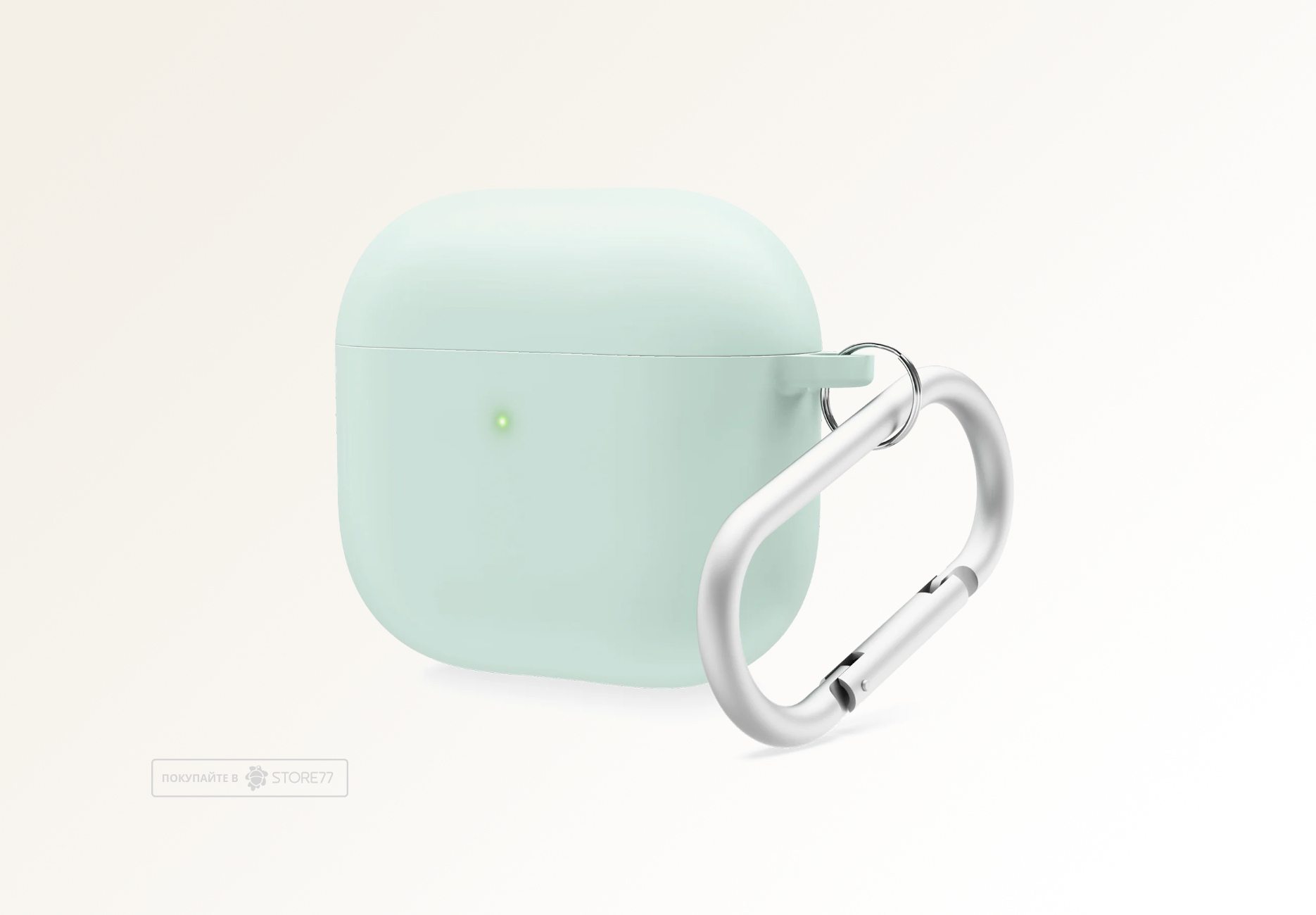 Чехол Elago для AirPods 4 Liquid Hybrid с карабином (Мятный)