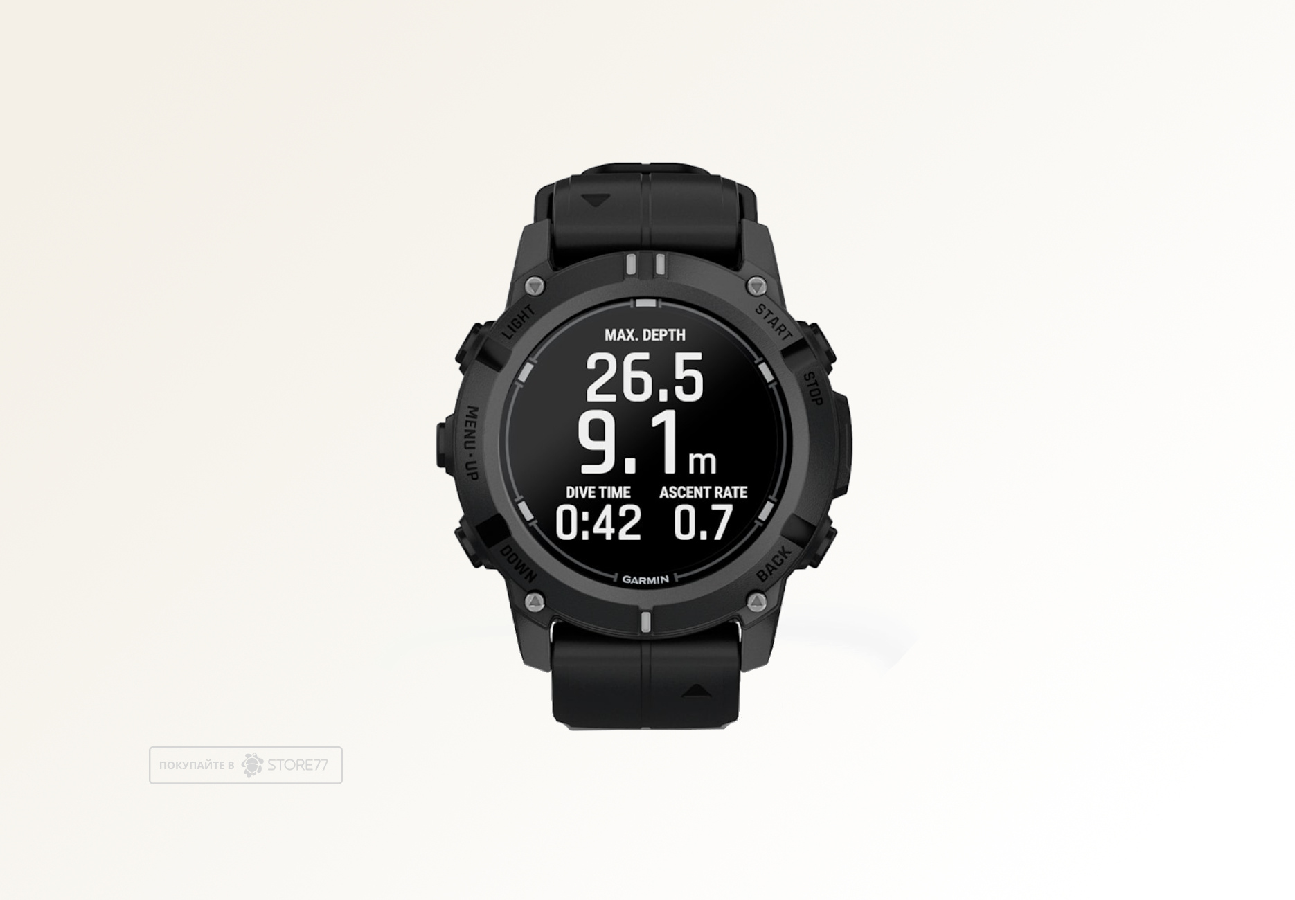 Умные часы Garmin Descent G2, 45.5 мм, корпус: черный (Black), с черным силиконовым ремешком (Black)