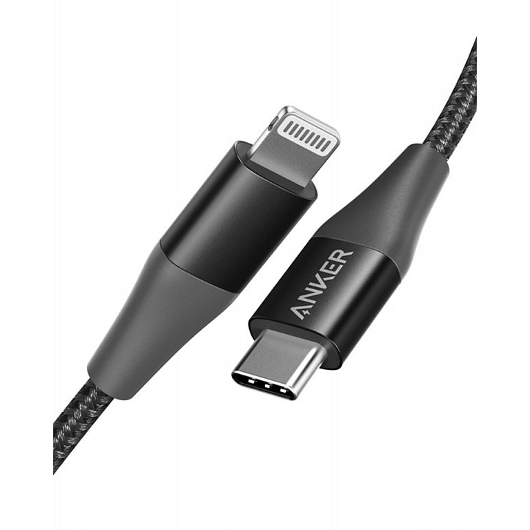 Кабель Anker PowerLine II USB-C - Lightning MFI, 0.9м (Черный)