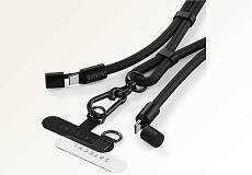 Кабель-ремешок Satechi OntheGo Crossbody Lanyard 60 Вт, 1.5м (Черный)