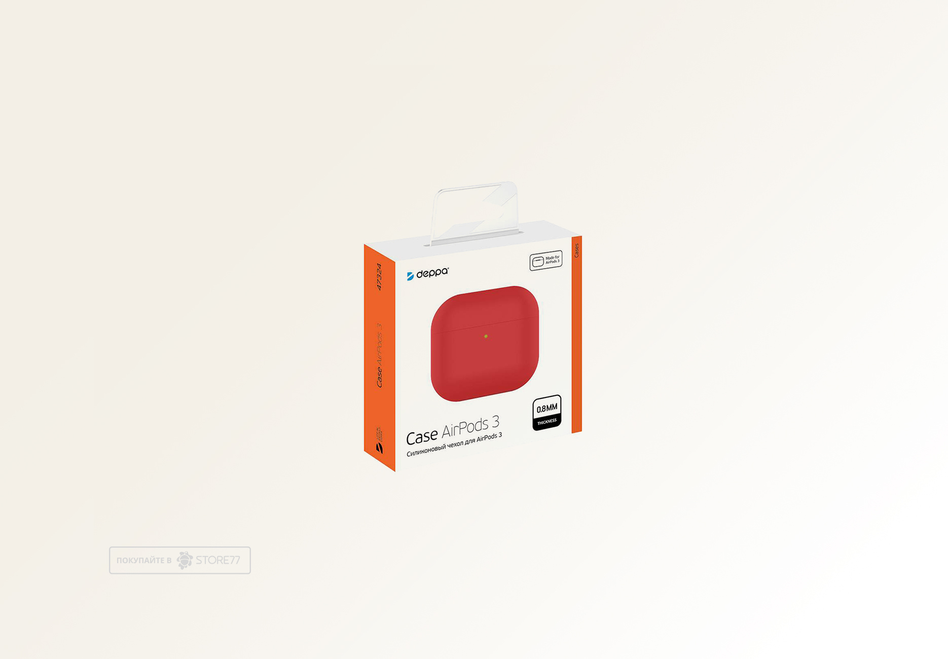 Чехол Deppa для AirPods 3 Ultra Slim силиконовый (Красный)