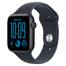 Часы Apple Watch SE 3 (2026) 44 мм,  корпус алюминий черная ночь (Midnight Aluminium), ремешок Sport Band, цвет: синий (Navy Blue), размер: M/L